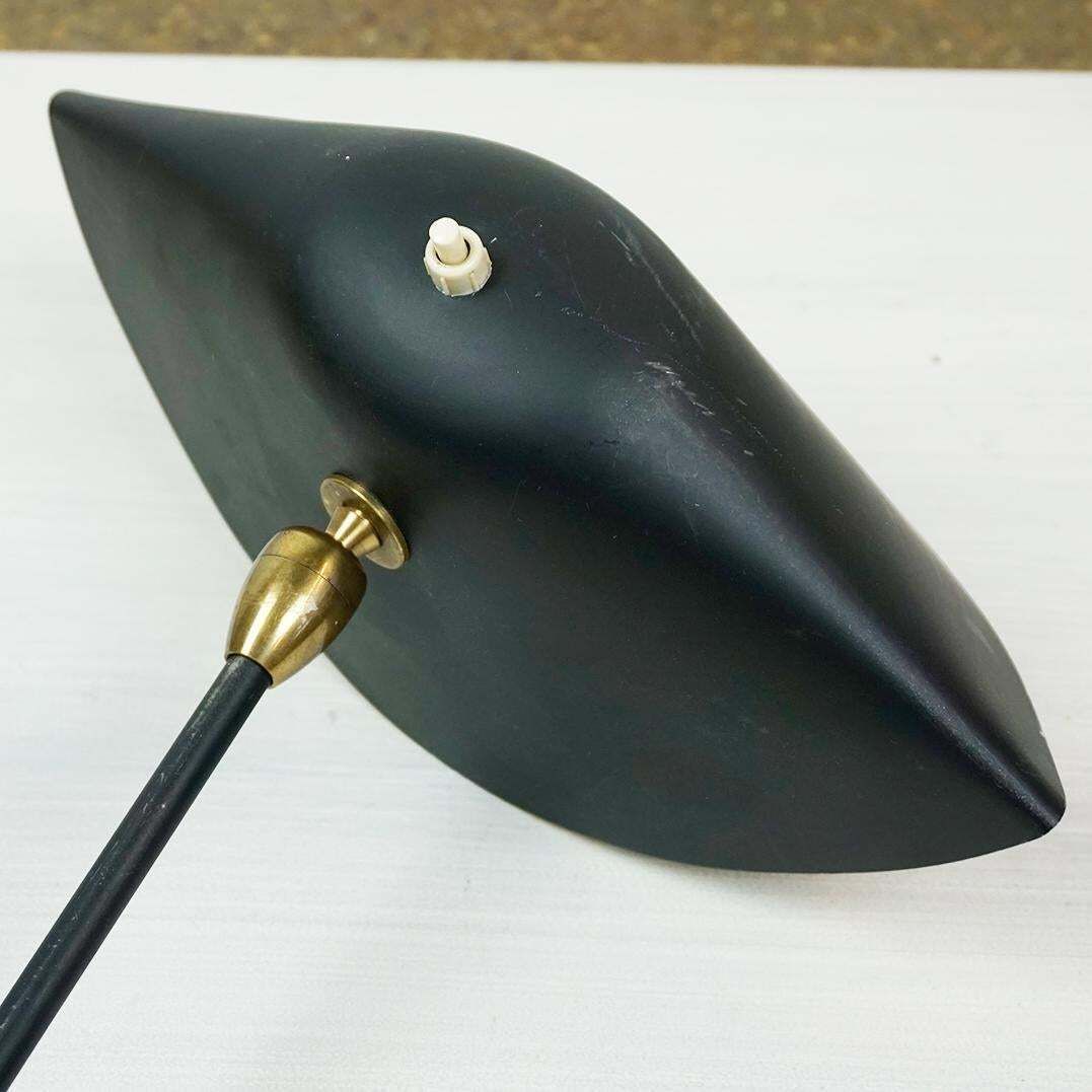 Original Black Single Arm Wall Lamp  By Serge Mouille photo vinterior