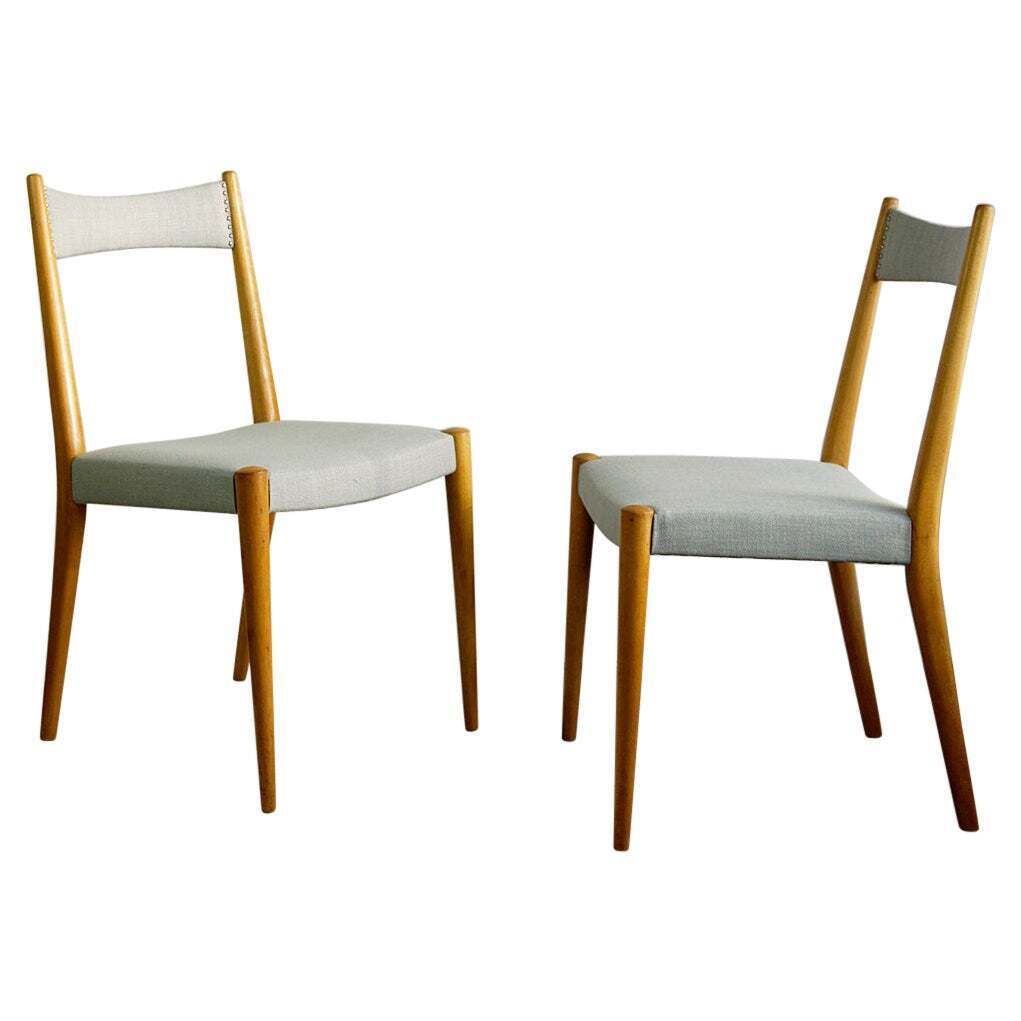 Pair Of Austrian Midcentury Beech Dining Chairs By Anna Lülja Praun