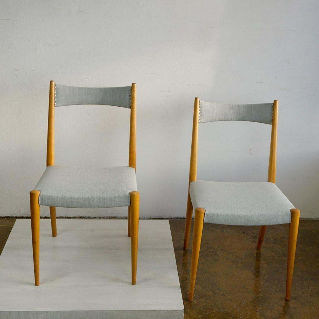 Pair Of Austrian Midcentury Beech Dining Chairs By Anna Lülja Praun photo for sale