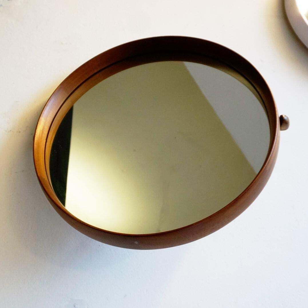 Circular Teak Wall Mirror Attr U. And O. Kristiansson For Luxus Vittsjö Sweden photo furniture