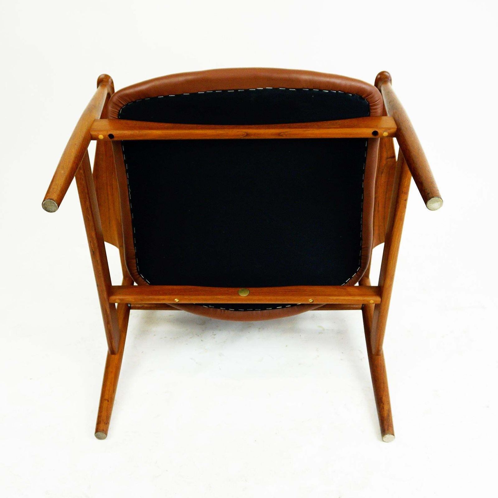 photo vintage Danish Modern Teak And Brown Leather Loungechair By Finn Juhl For France And Son
