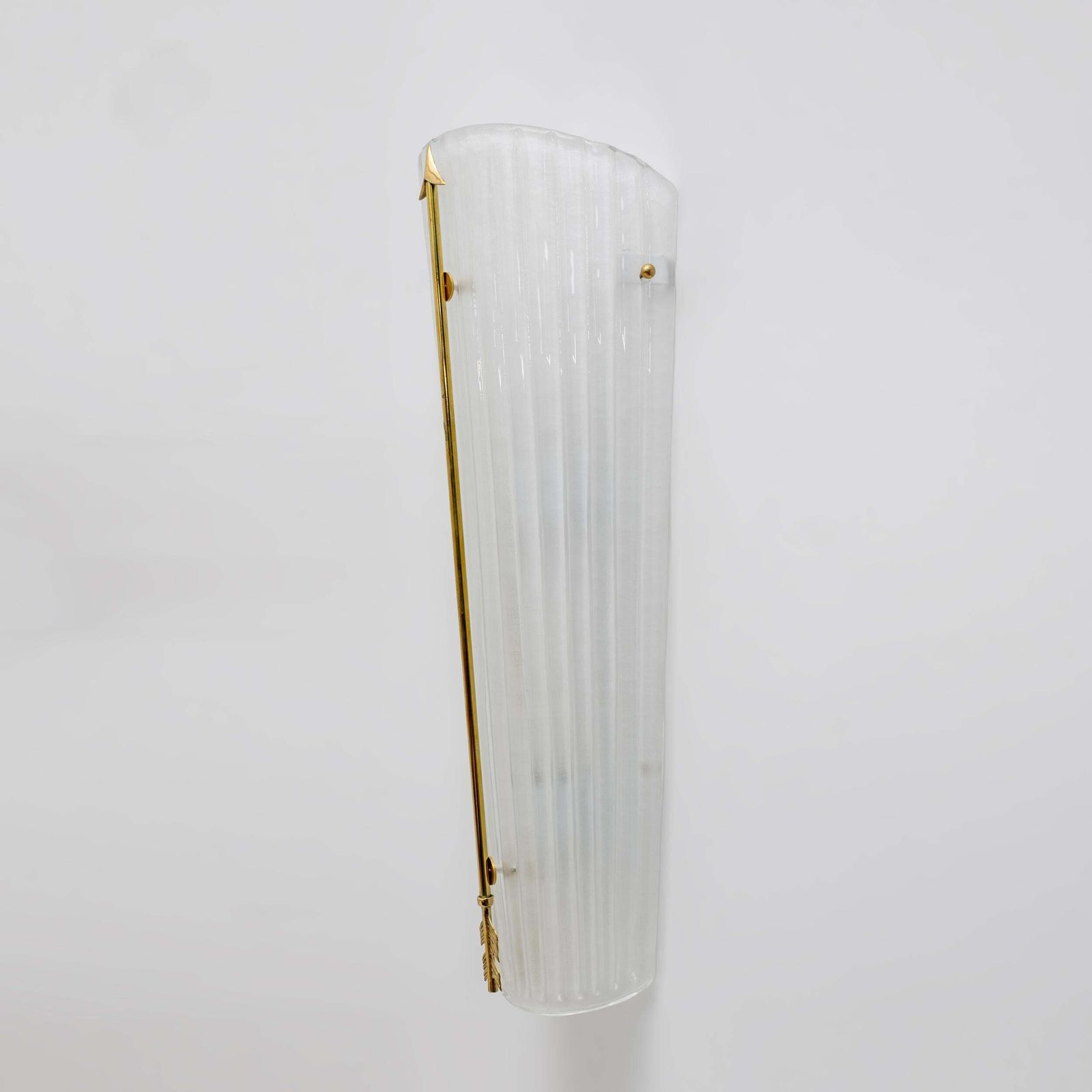 Pair Of Mid Century Modern Style Italian Murano Glass And Brass Sconces photo 2316.0