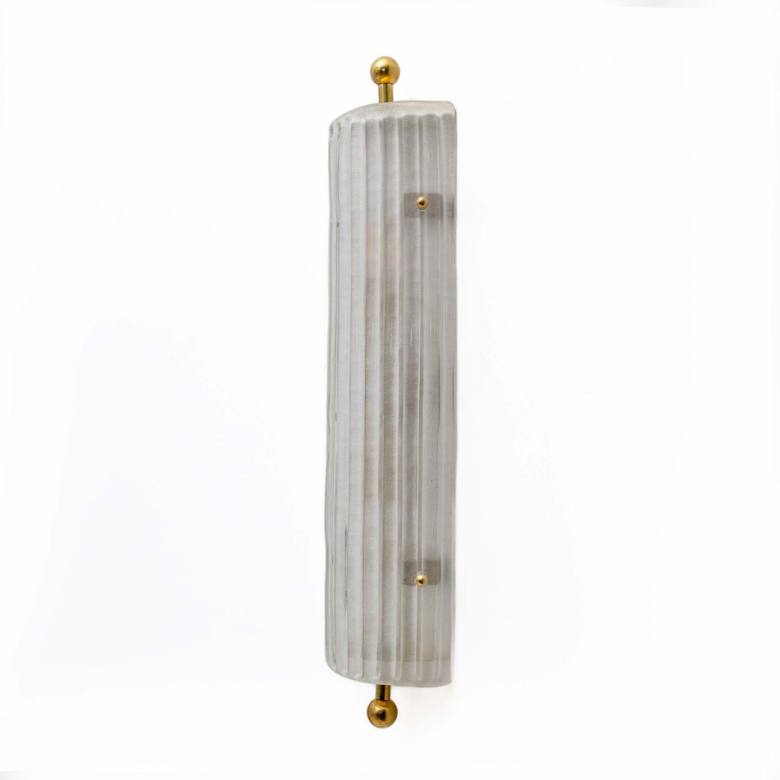 Pair Of Art Dèco Style Italian Murano Glass And Brass Sconces photo for sale