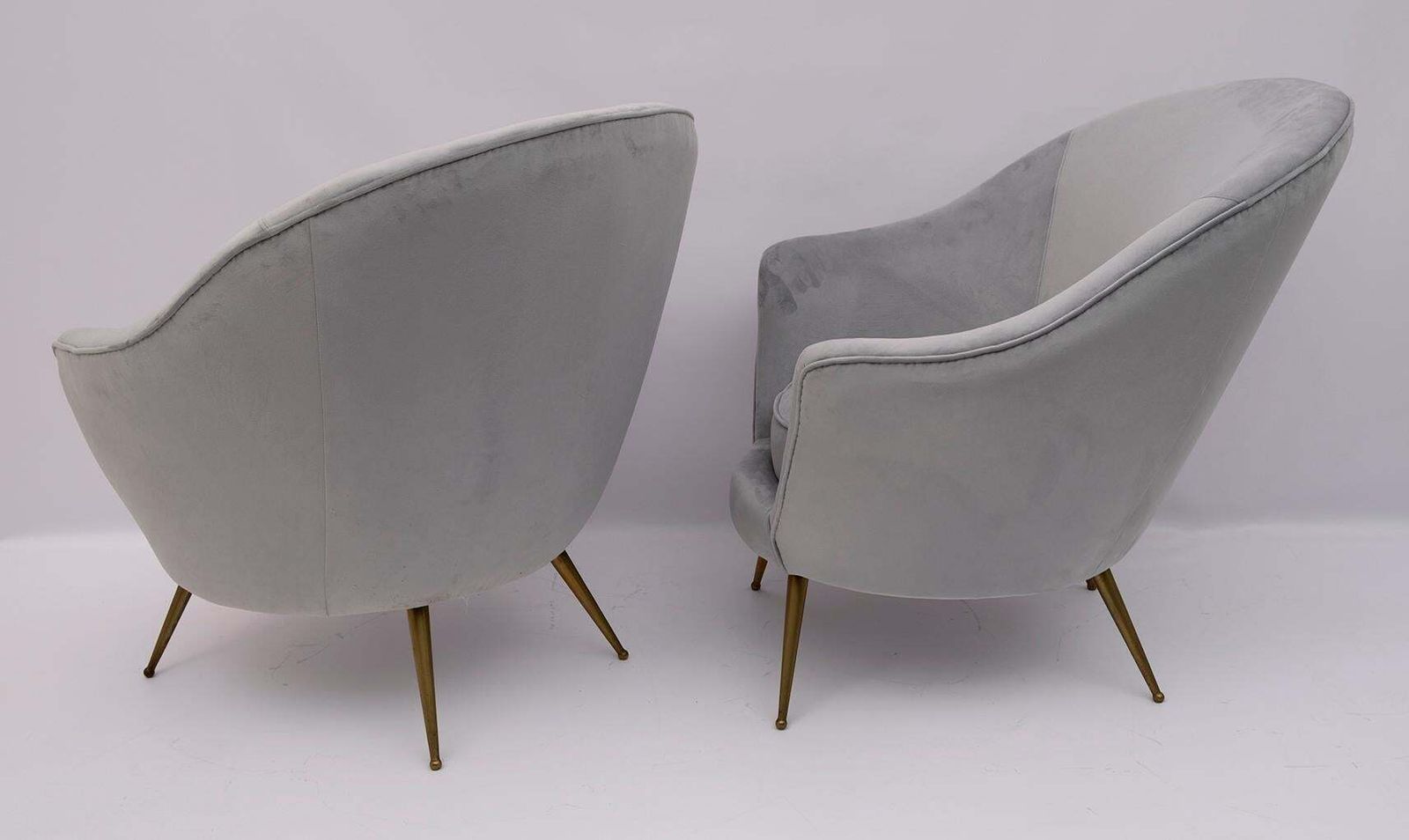 Pair Of Federico Munari Mid Century Modern Italian Velvet Armchairs, 1950s photo Furniture