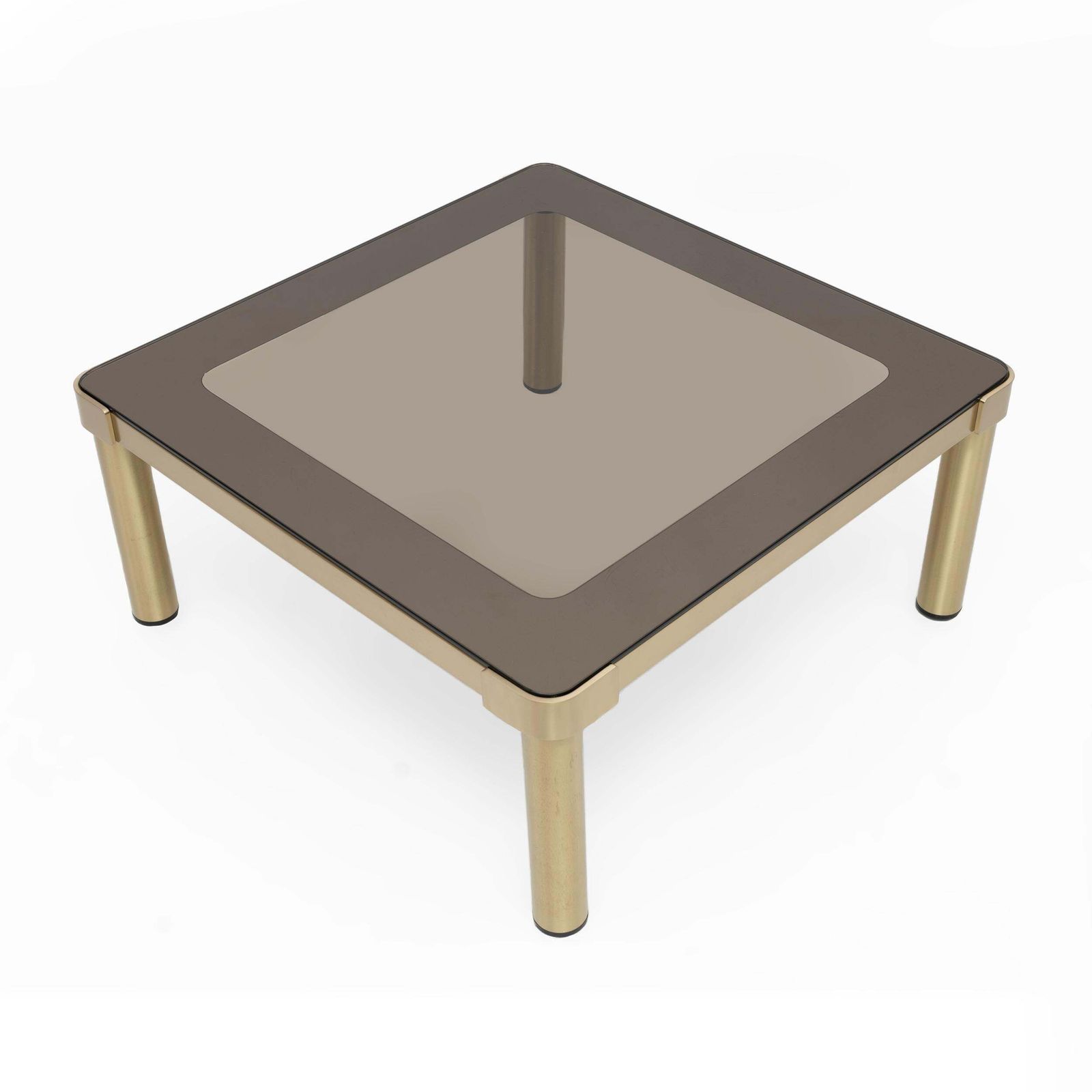 Luciano Frigerio Mid Century Modern Italian Brass And Glass Coffee Table, 1970s photo for sale