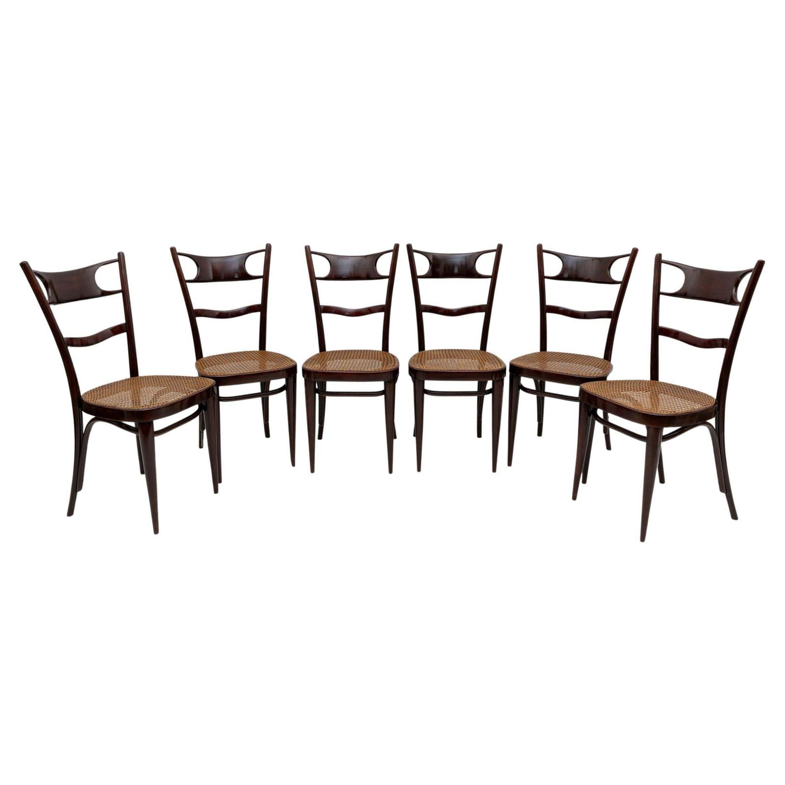 Set Six Early 20th Century Neapolitan Bent Beech Thonet Chairs Sautto & Liberale