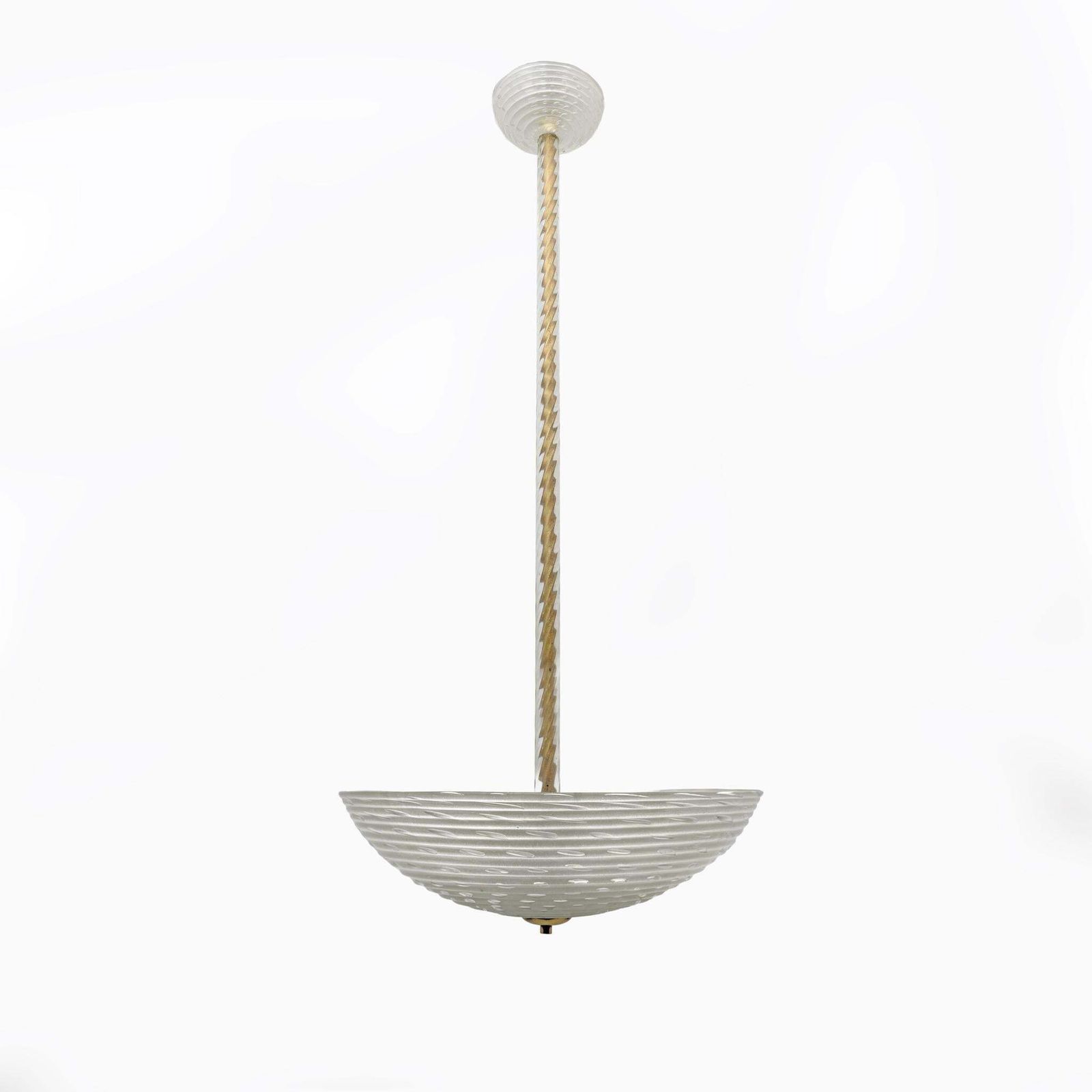 Ercole Barovier Art Deco Murano Glass Italian Pendant Chandelier "Pulegoso", 30s photo furniture