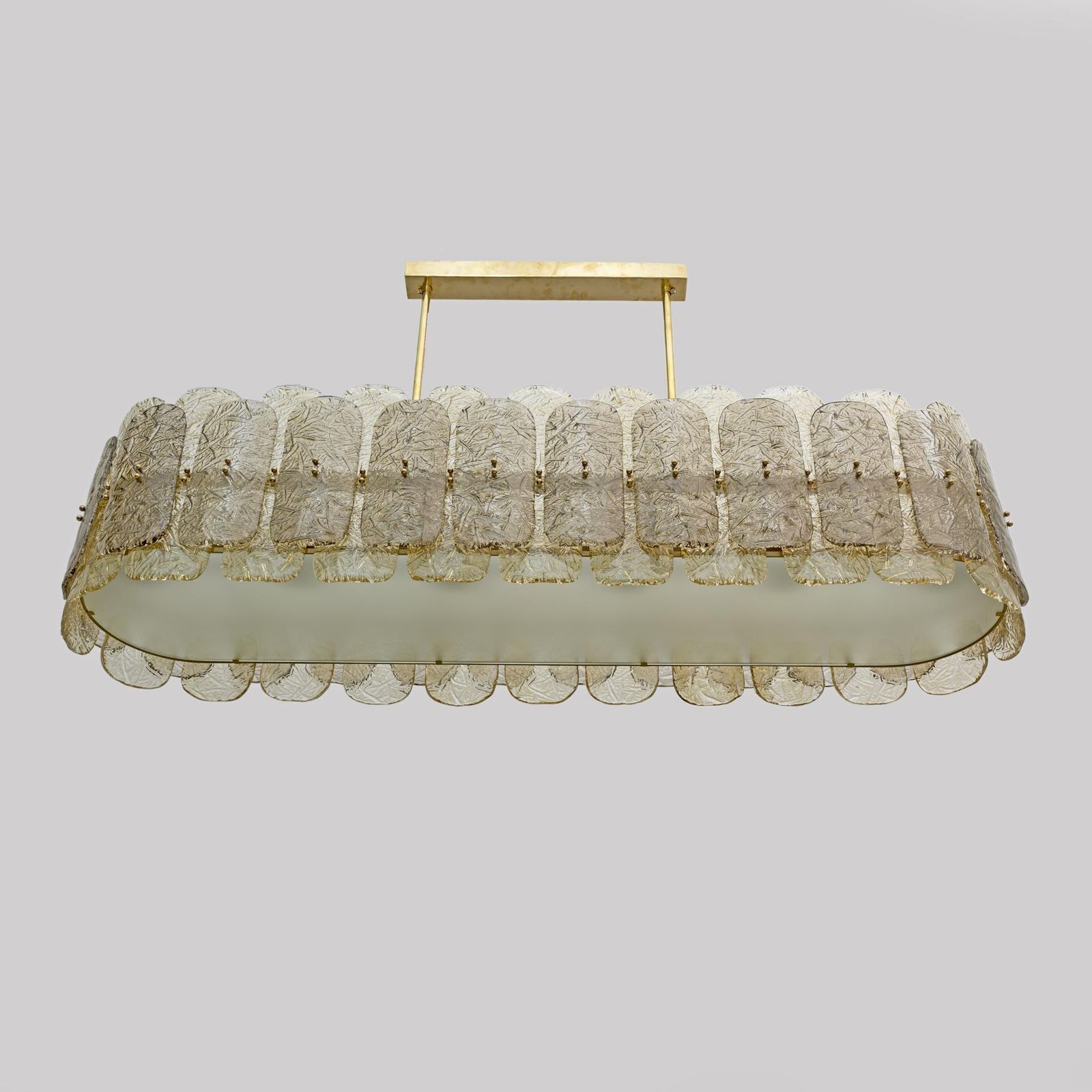 Mid Century Modern Stiyle Italian Brass And Murano Glass Chandelier photo Lighting