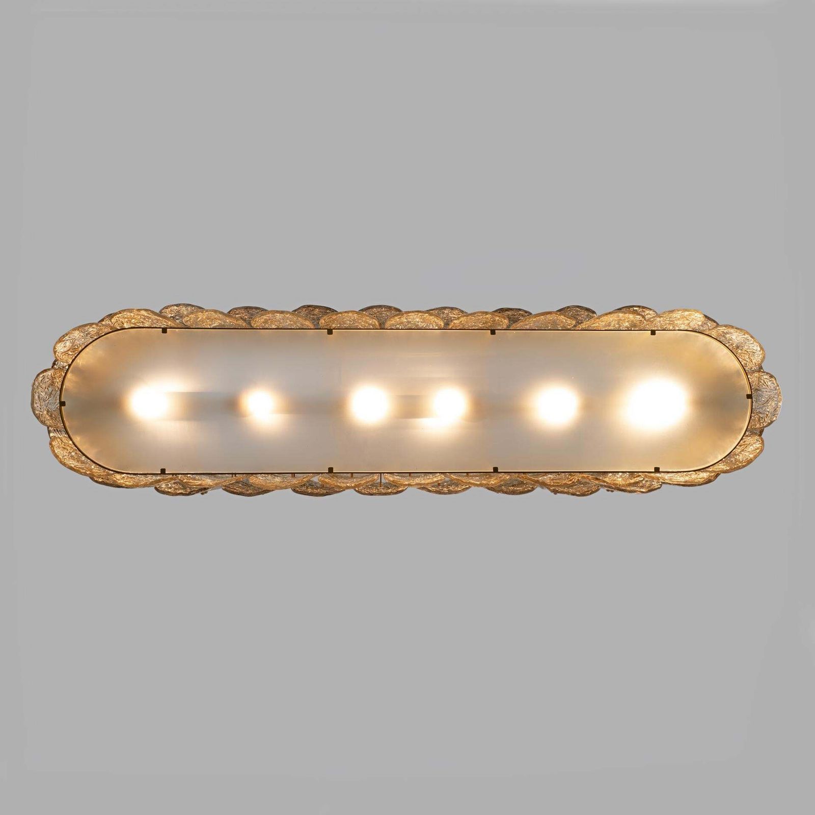Mid Century Modern Stiyle Italian Brass And Murano Glass Chandelier photo buy