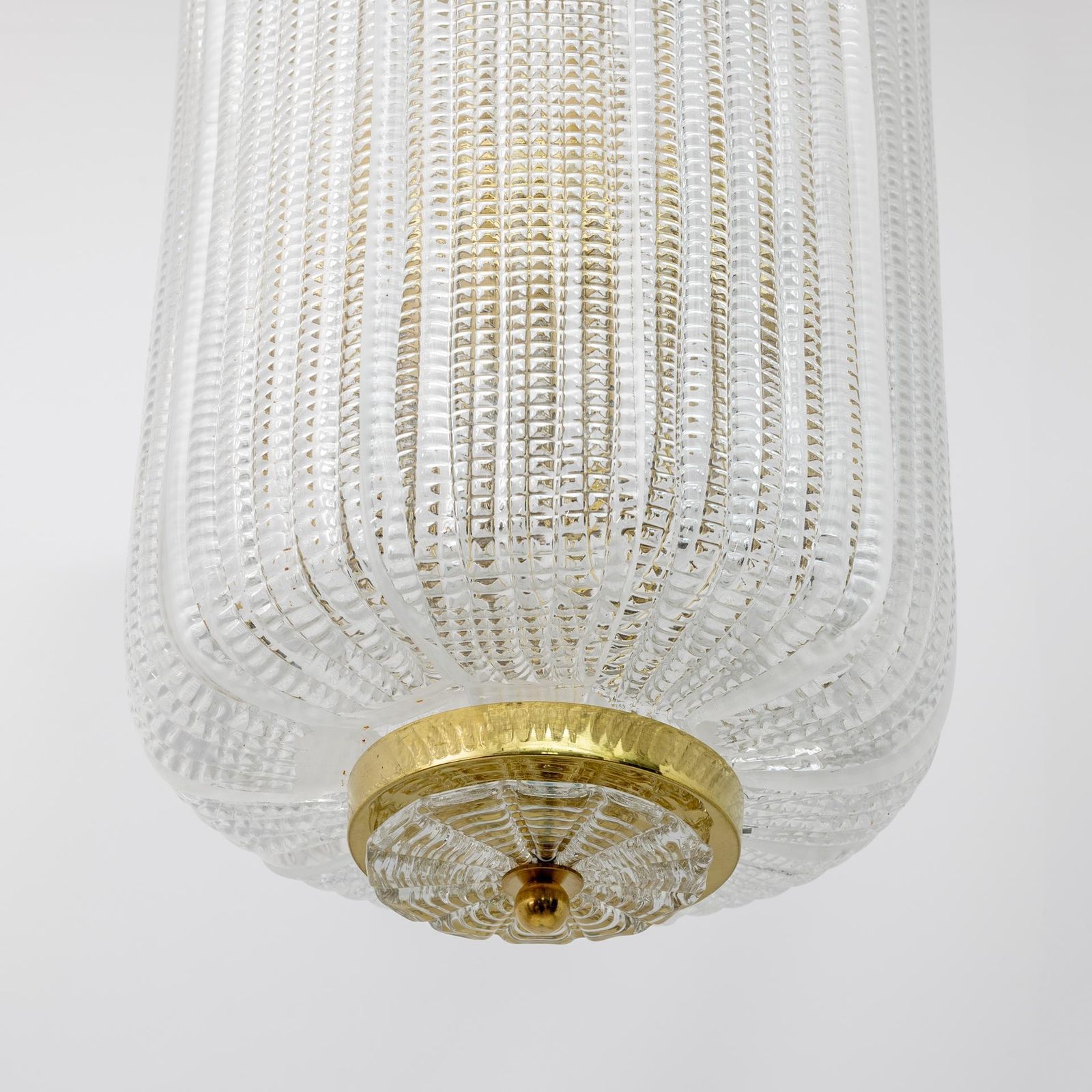 Attributed To Tomaso Buzzi Art Dèco Style Brass Murano Glass Lantern Chandelier photo 3603.0