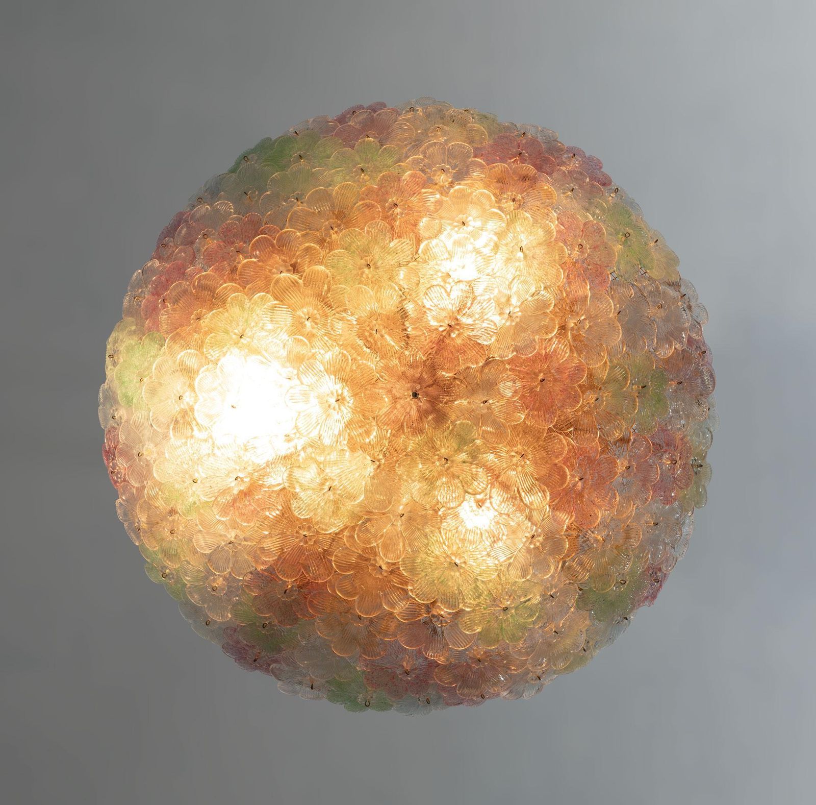 Attributed To Barovier & Toso Mid Century Modern Murano Glass Ceiling Light, 50s photo Lighting