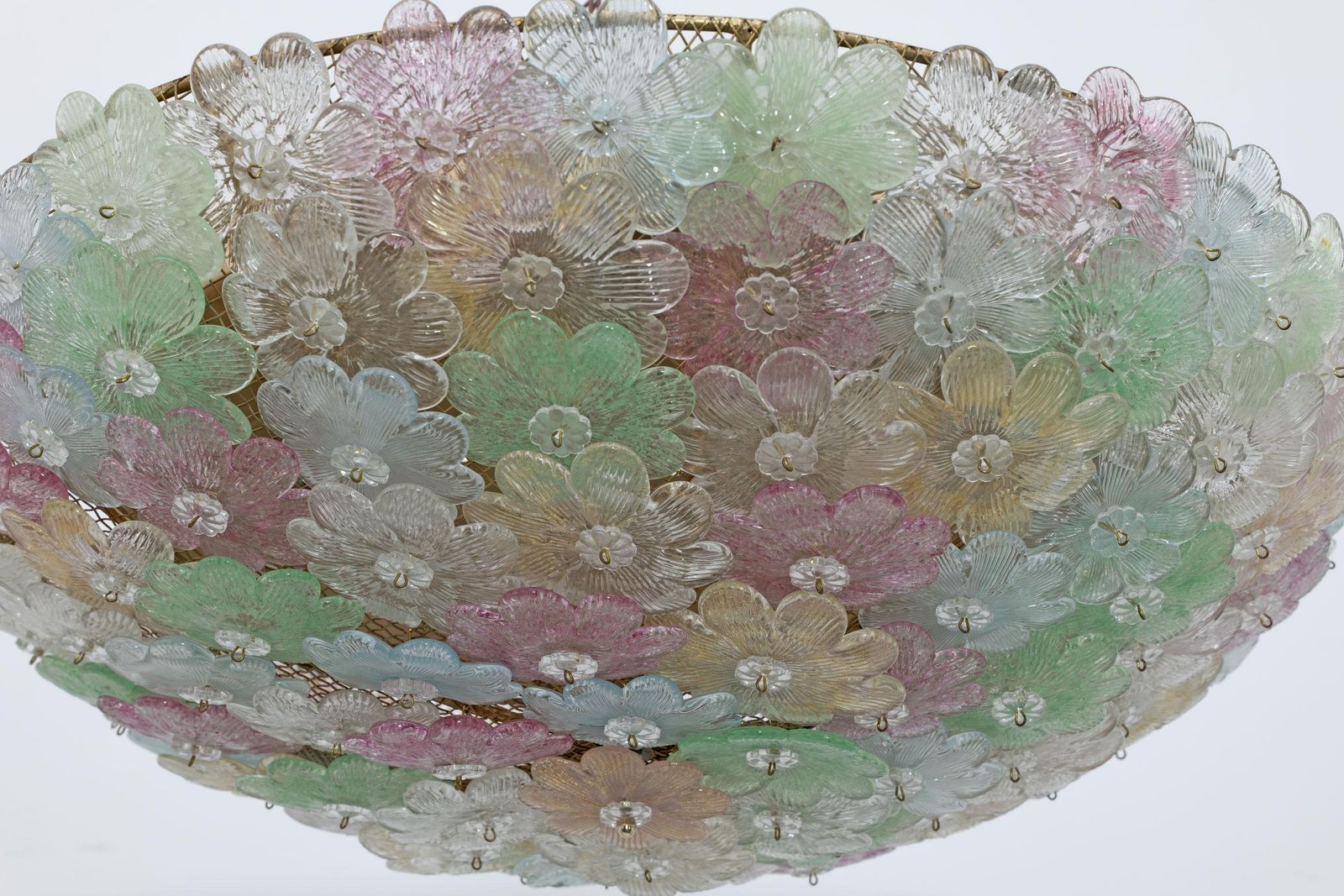 Attributed To Barovier & Toso Mid Century Modern Murano Glass Ceiling Light, 50s photo 3603.0