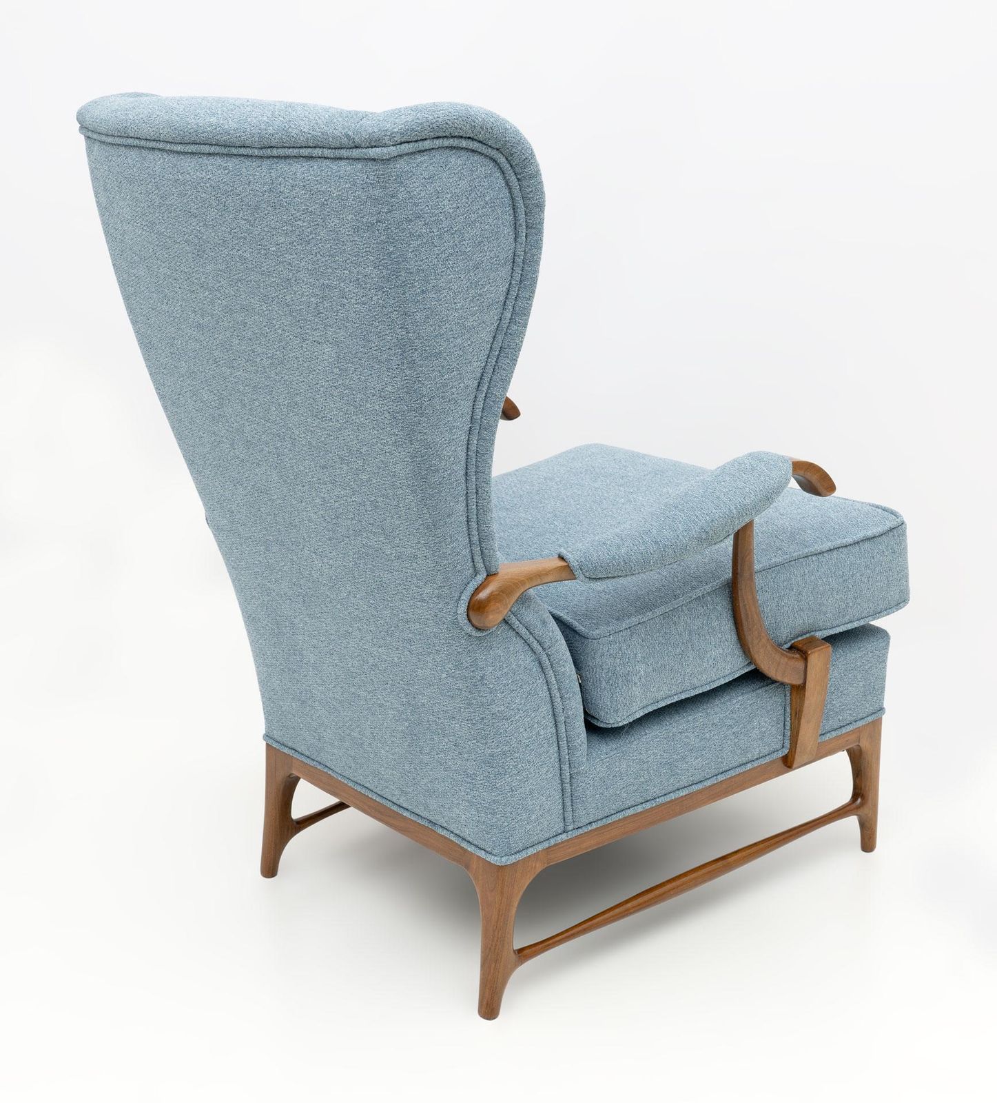 Pair Of Paolo Buffa Mid Century Modern Italian Bouclè Armchairs By Framar, 1950s photo for sale