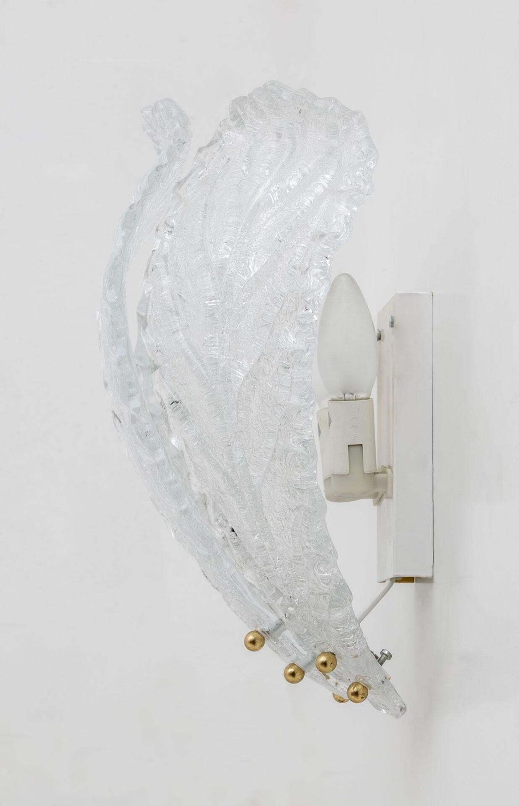 photo for sale Set Of Three Mid Century Modern Italian Murano Glass Sconces By Sylcom, 60s
