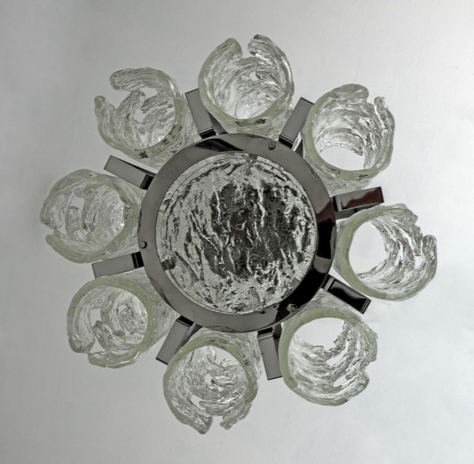 Carlo Nason Postmodern Italian Murano Glass Chandelier For Mazzega, 1970s photo buy