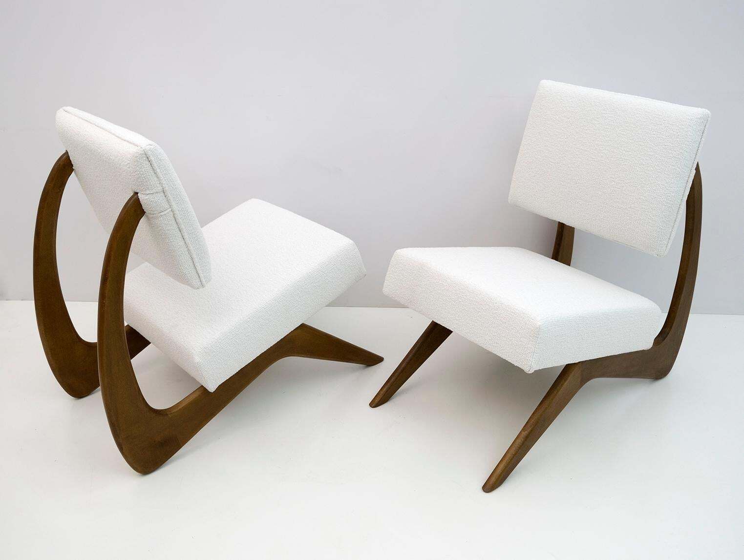 Pair Of Adrian Pearsall Midcentury Walnut Lounge Chairs For Craft Associates photo furniture