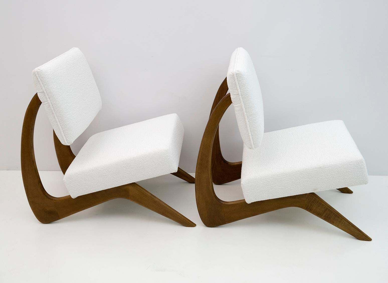 Pair Of Adrian Pearsall Midcentury Walnut Lounge Chairs For Craft Associates photo Furniture