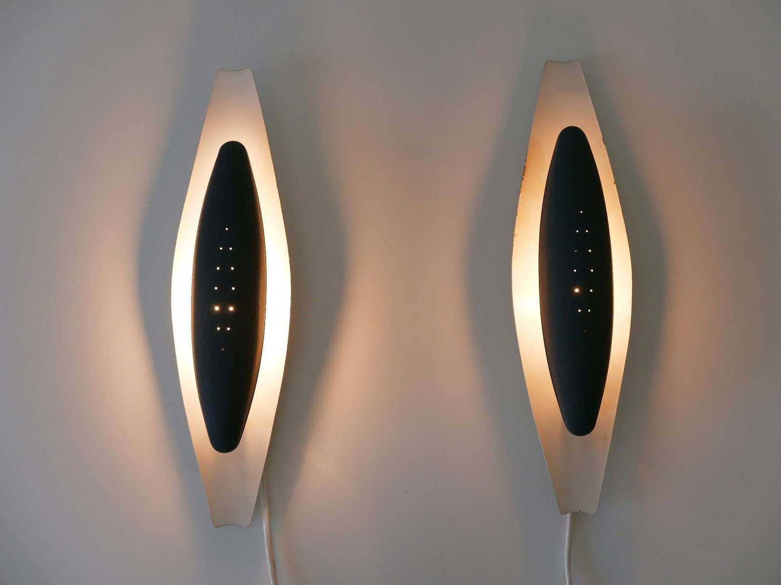 Set Of Two Rare & Elegant Mid Century Modern Sconces Or Wall Lights Sweden 1950s photo Lighting