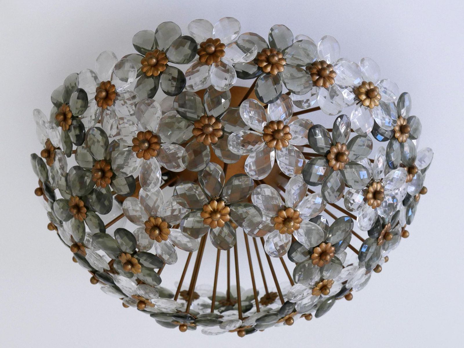 Amazing Mid Century Ceiling Floral Lamp Or Flush Mount By Banci Firenze 1970s photo for sale