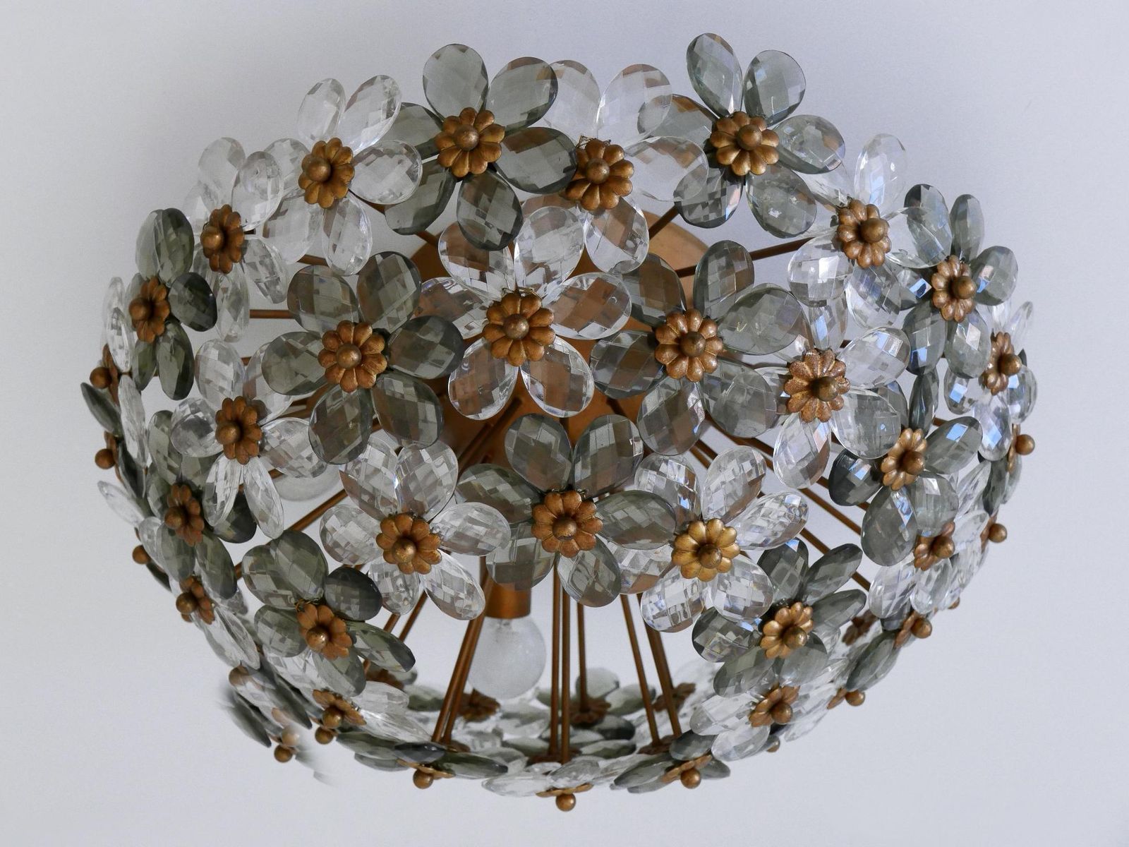 photo furniture Amazing Mid Century Ceiling Floral Lamp Or Flush Mount By Banci Firenze 1970s