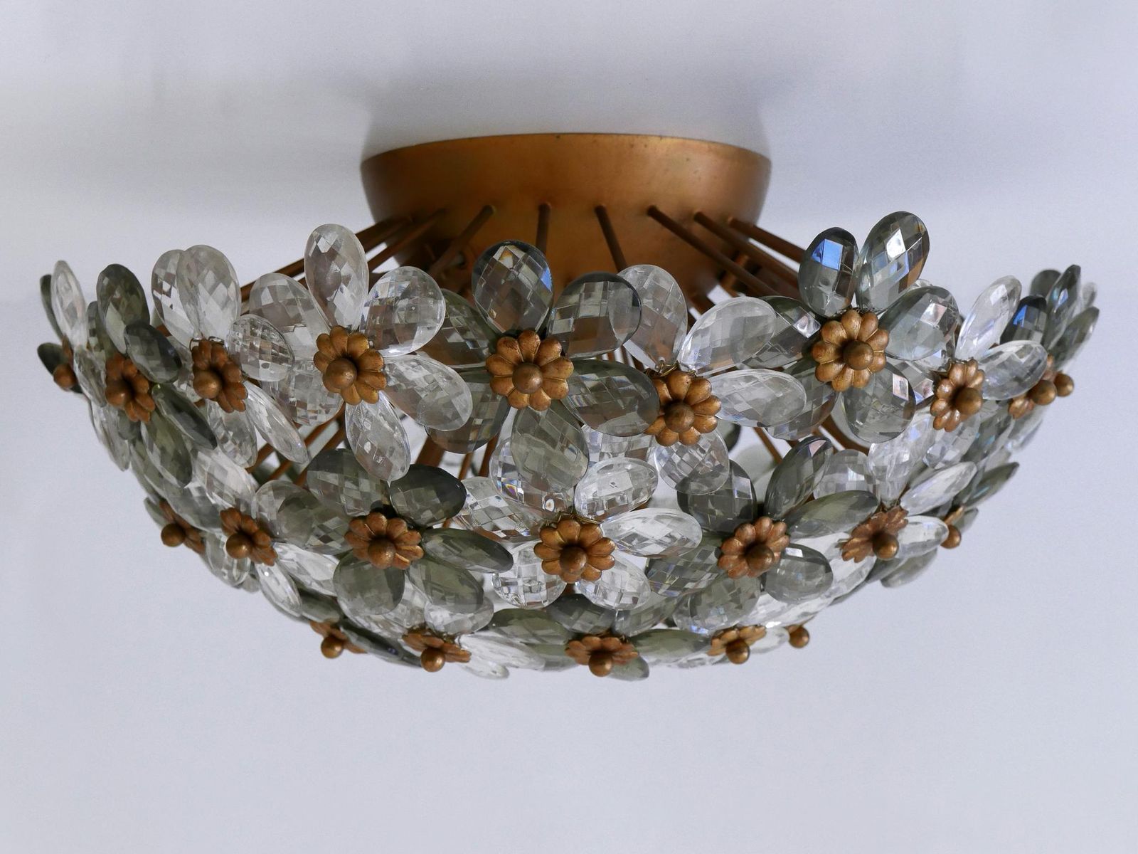 2402.0 Amazing Mid Century Ceiling Floral Lamp Or Flush Mount By Banci Firenze 1970s photo