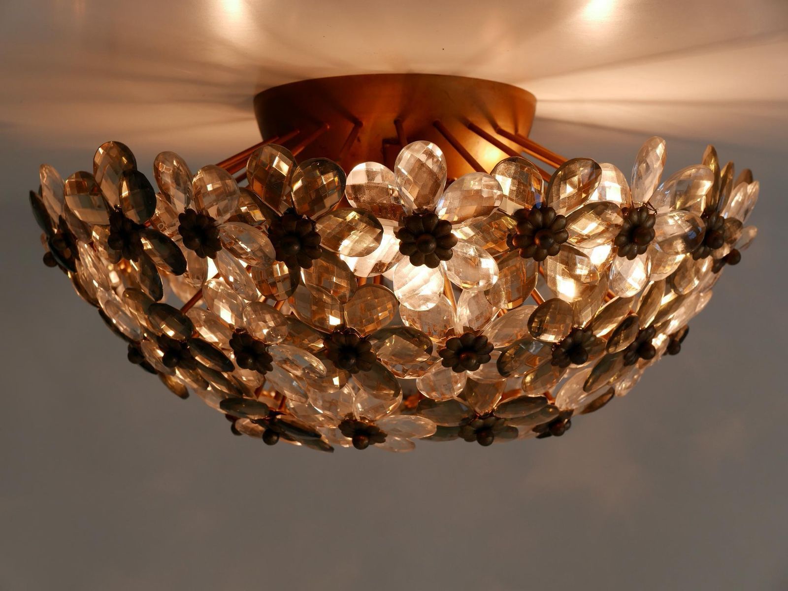 photo vinterior Amazing Mid Century Ceiling Floral Lamp Or Flush Mount By Banci Firenze 1970s