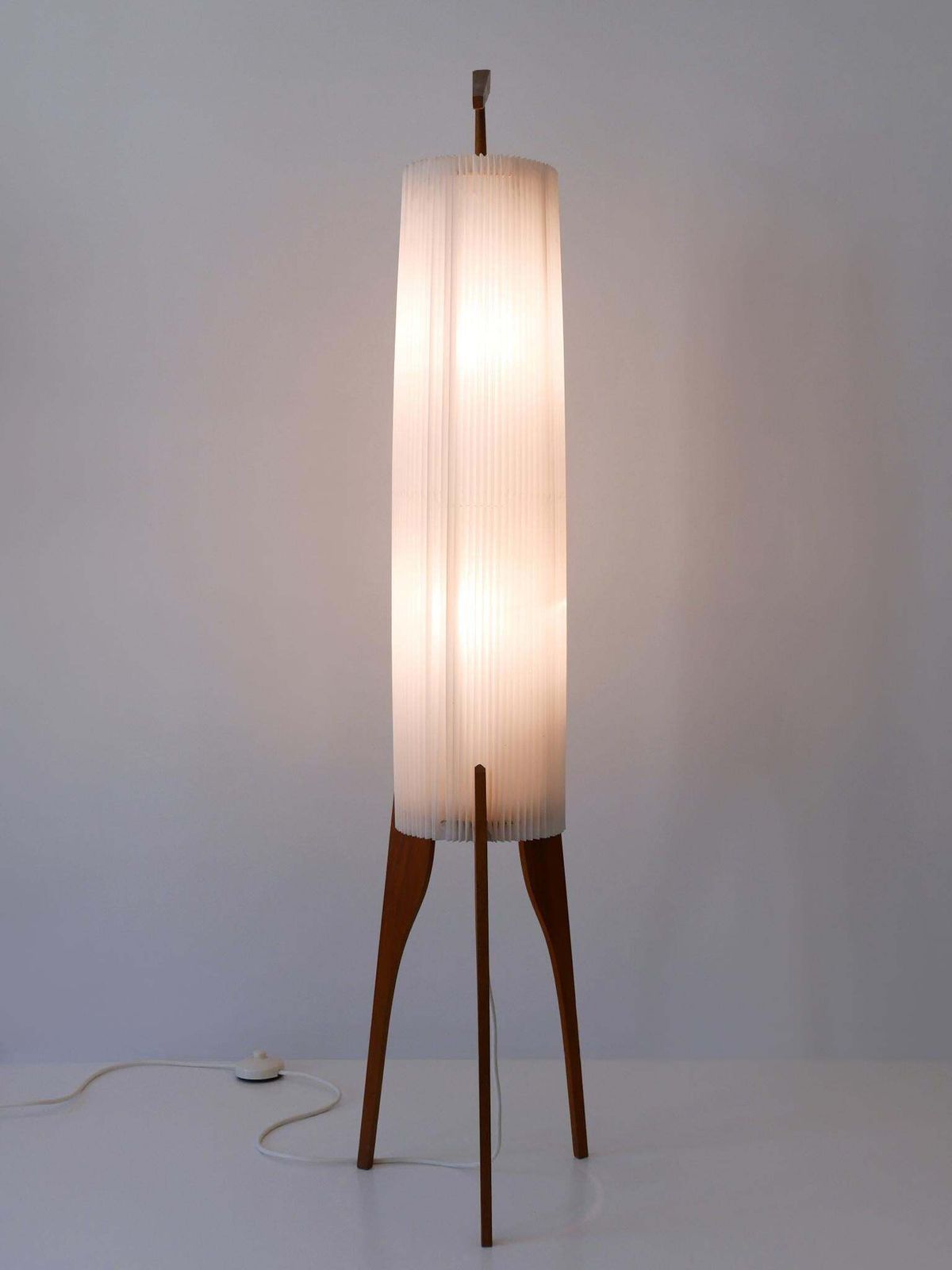 Rare & Elegant Mid Century Modern Two Flamed Scandinavian Floor Lamp 1960s photo Lighting