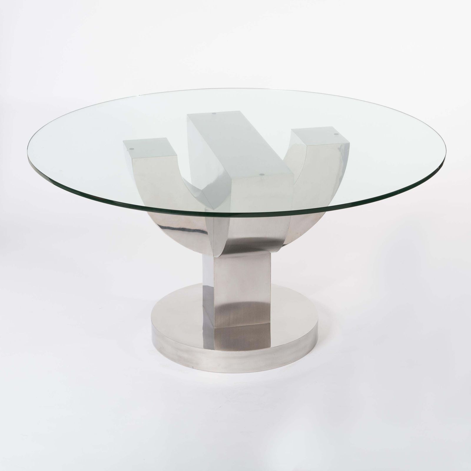 Mid Century Italian Cactus Shaped Dining Table Stainless Steel Veneer 1970s photo for sale