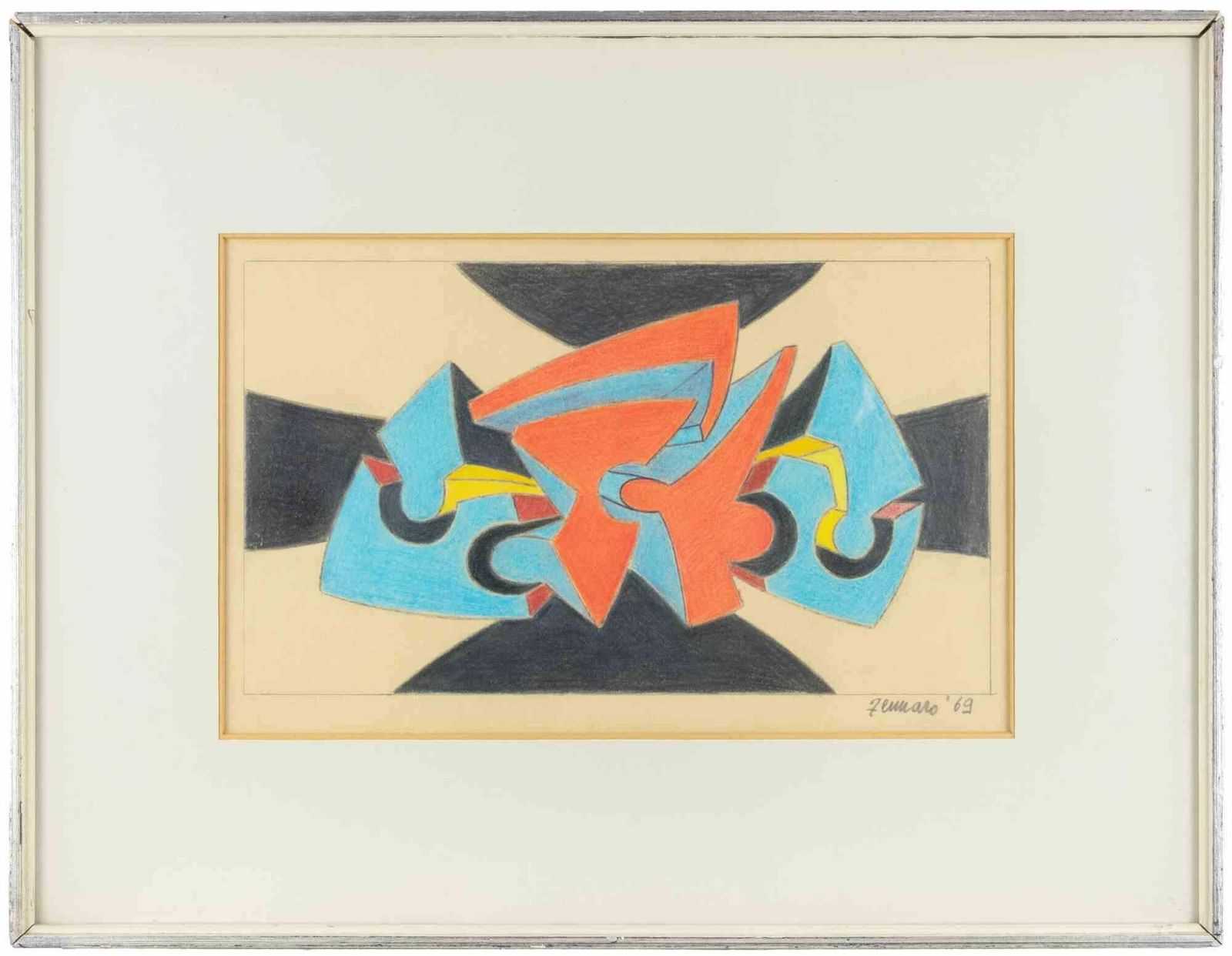 Giorgio Zennaroabstract Composition   Pastel By Giorgio Zennaro   19691969