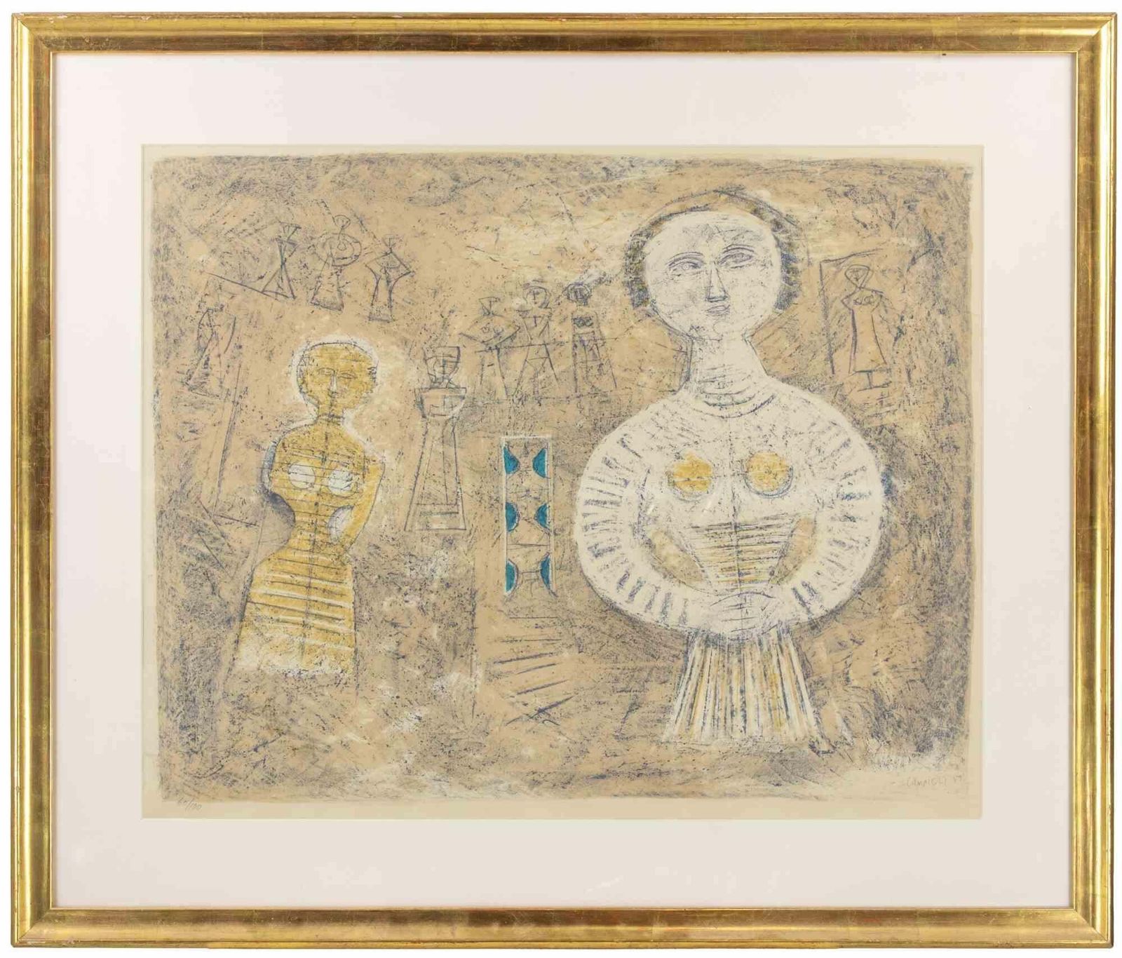 Massimo Campiglitwo Women   Lithograph By Massimo Campigli   19591959