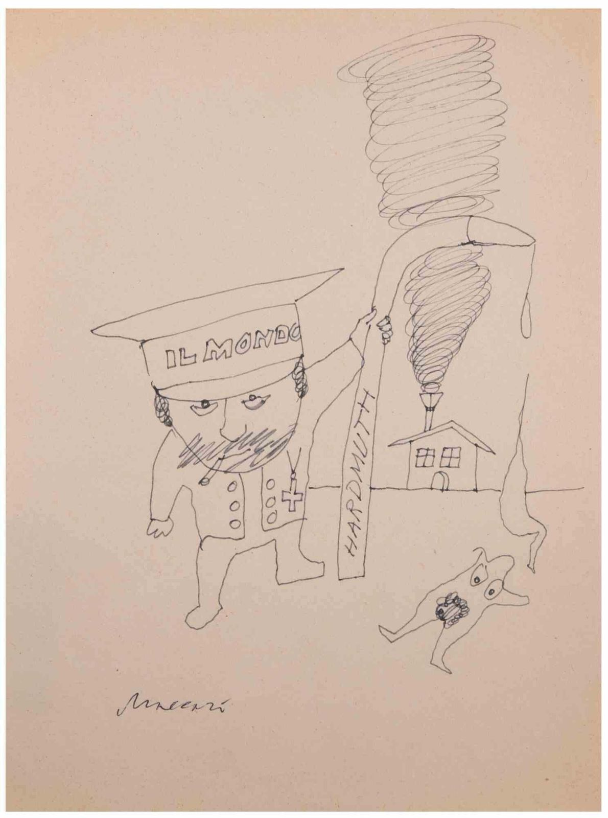 Mino Maccariil Mondo   Drawing By Mino Maccari   1960s1960s
