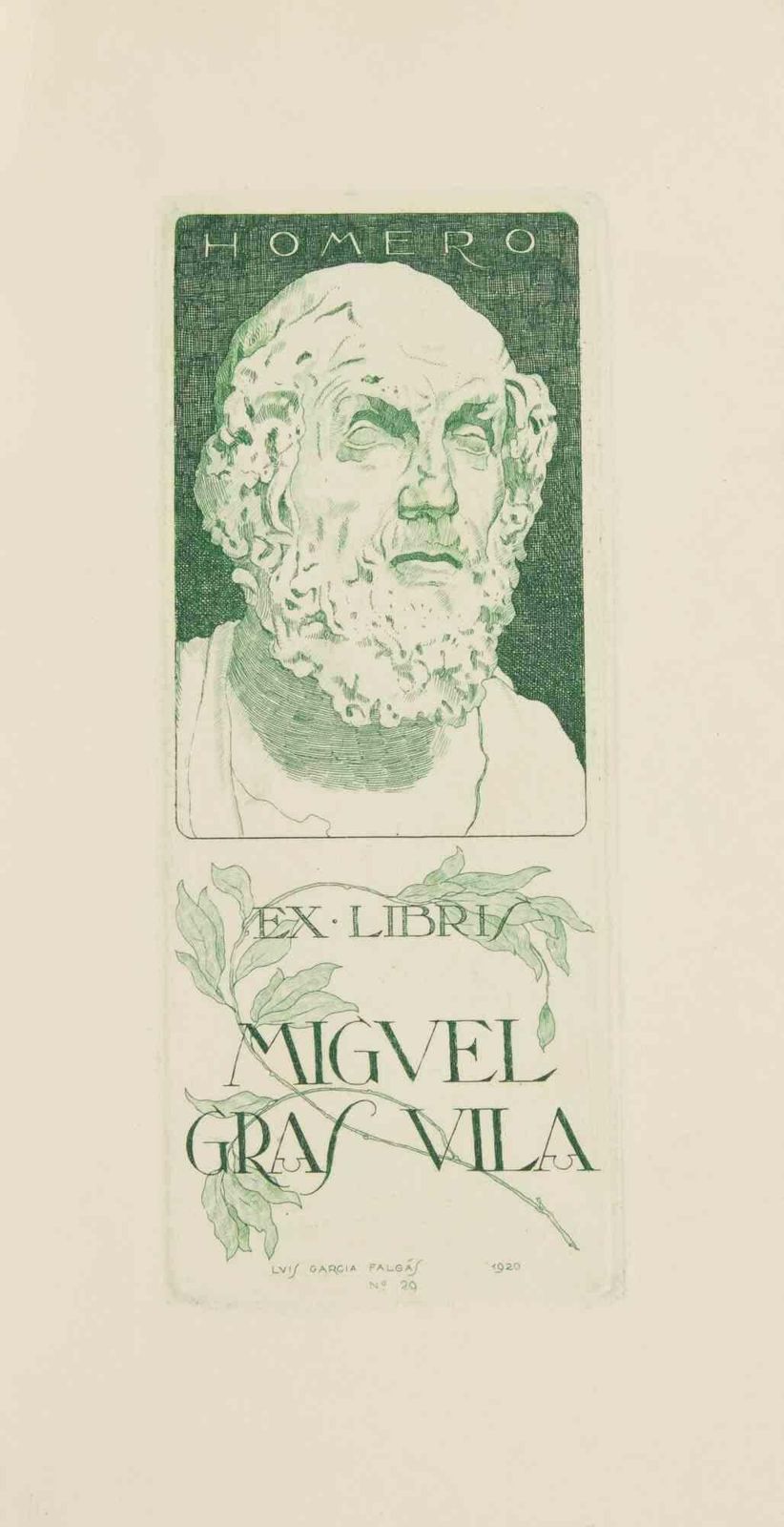 Luis Garcia Falgàsex Libris Miguel Gras Vila By Luis Garcia Falgàs   Early 20th Centuryearly 20th Century photo furniture