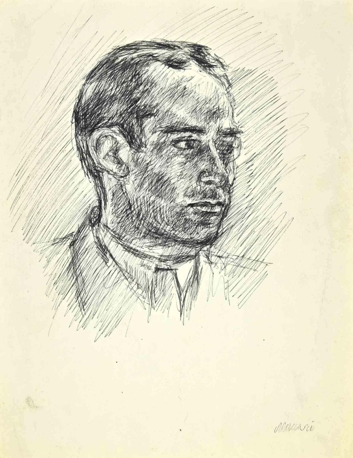 Mino Maccariportrait   Drawing By Mino Maccari   1930s1975 Ca.