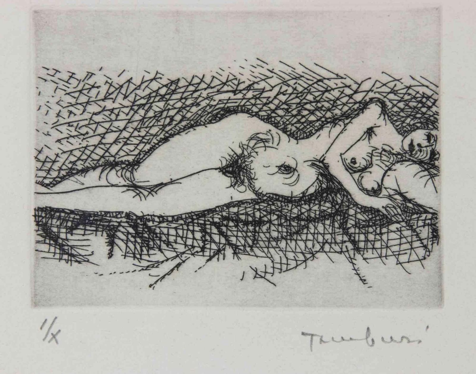 Orfeo Tamburisettembre, Una Donna   Etching By Orfeo Tamburi   19711971