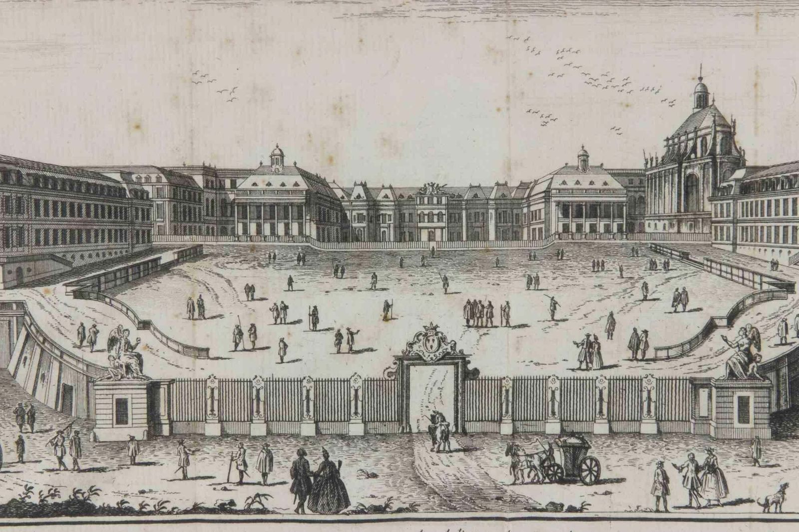 Unknownview Of The Castle Of Versailles   Etching   17481748 photo furniture