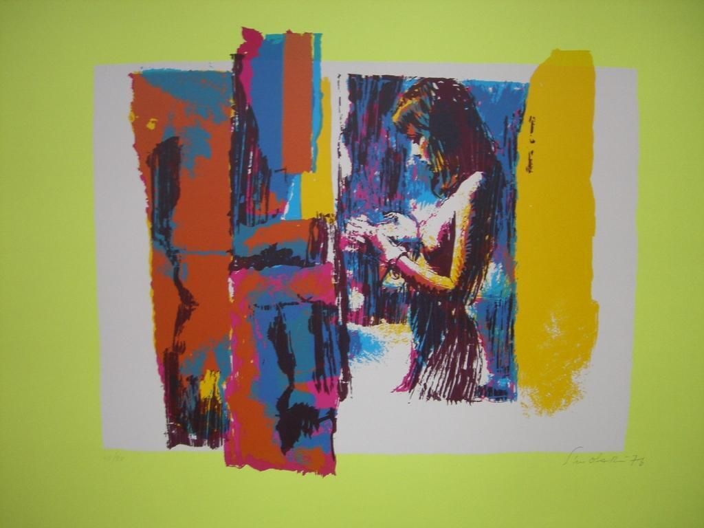 Nicola Simbarinude On Yellow   Screen Print By Nicola Simbari   19761976