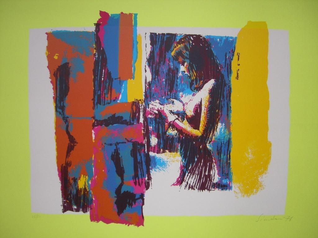 Nicola Simbarinude On Yellow   Screen Print By Nicola Simbari   19761976