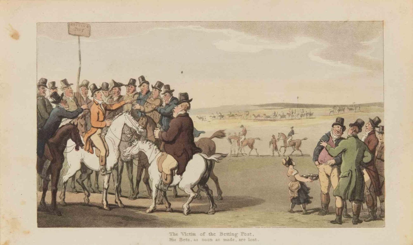 Thomas Rowlandsonthe Victim Of The Betting Post   Etching By Thomas Rowlandson   18171817