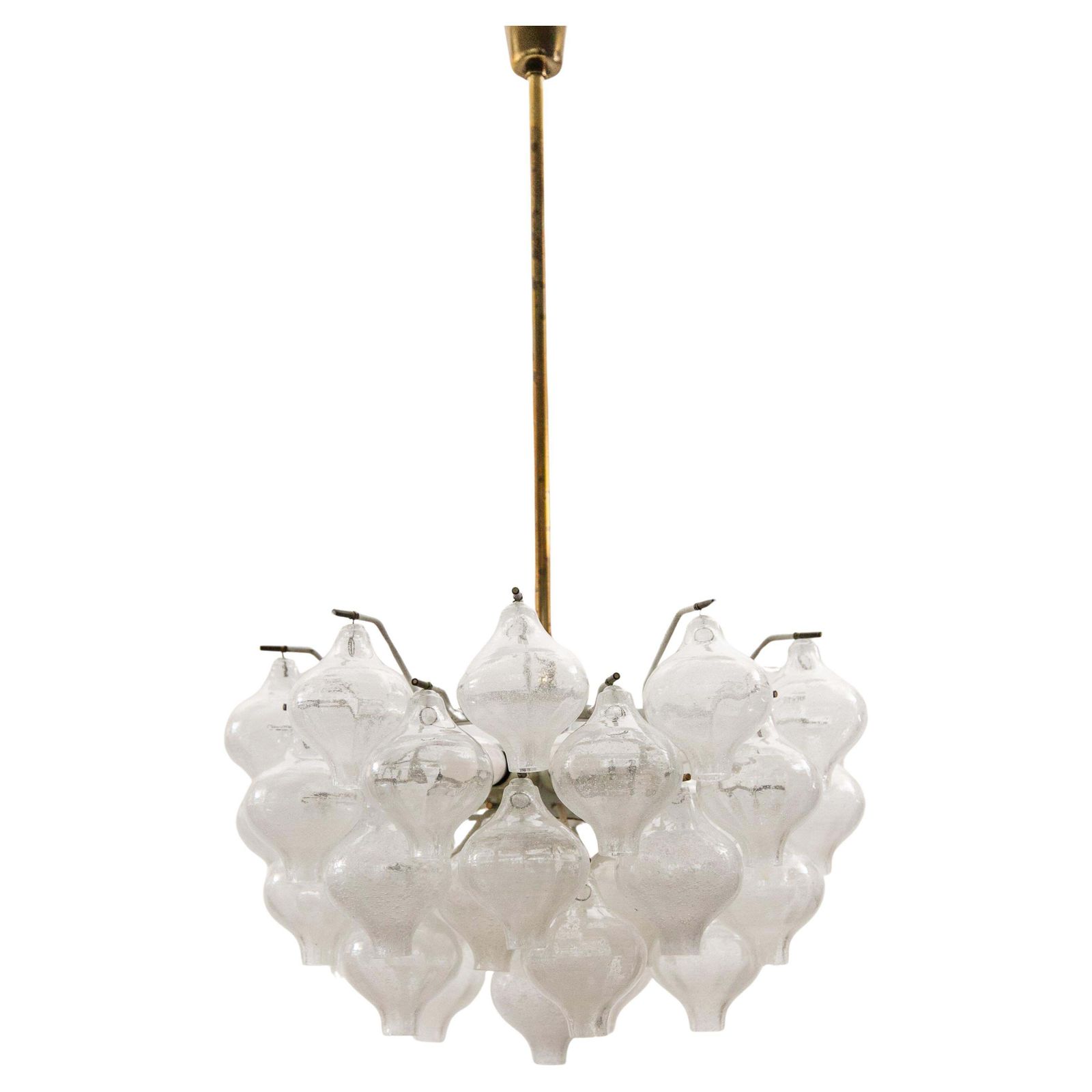 Kalmar Onion Shaped Glass Chandelier, 1950s