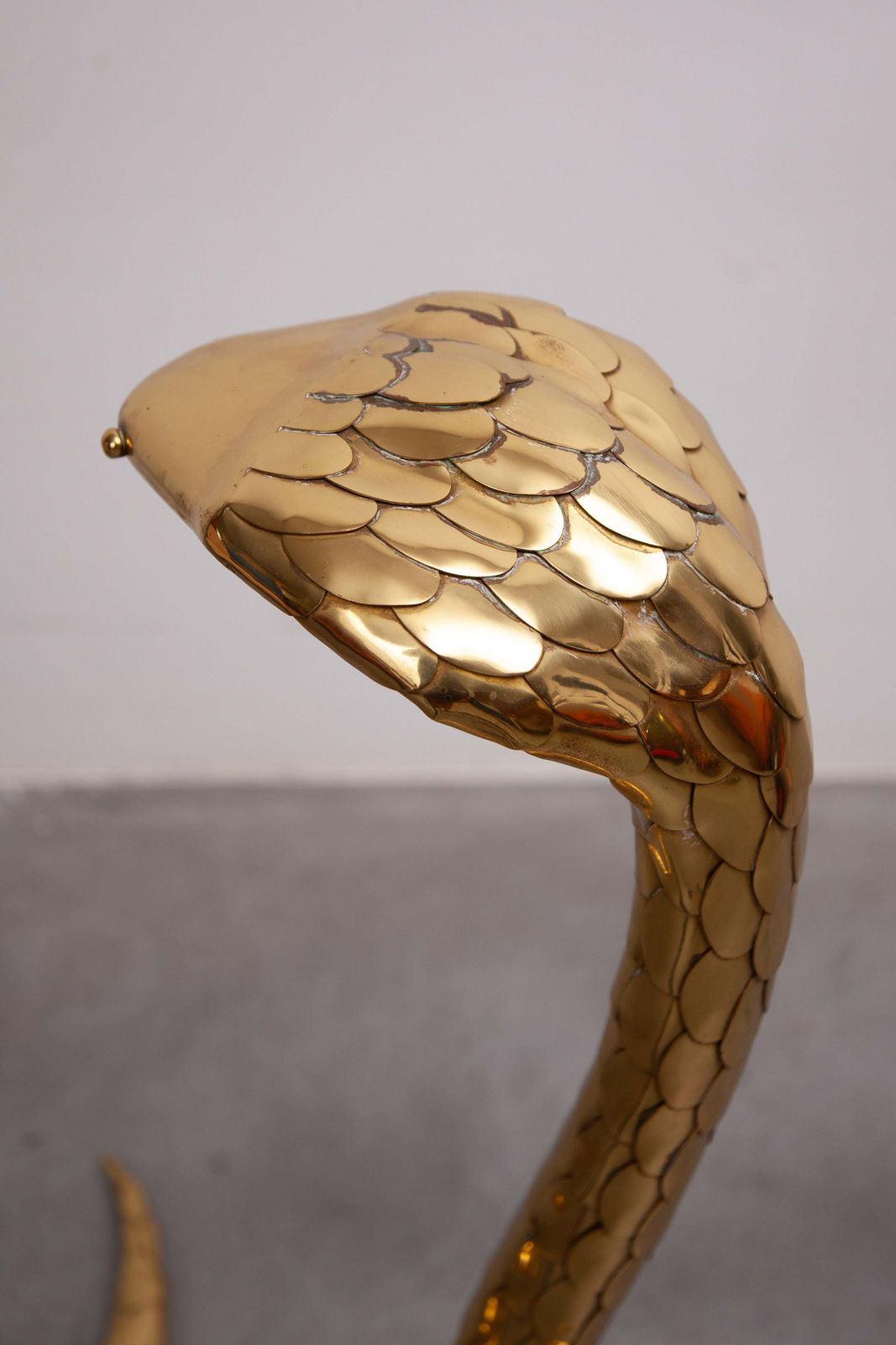 Large Floor Lamp, Cobra Sculpture Signed By Alain Chevret, 1985, France photo Lighting
