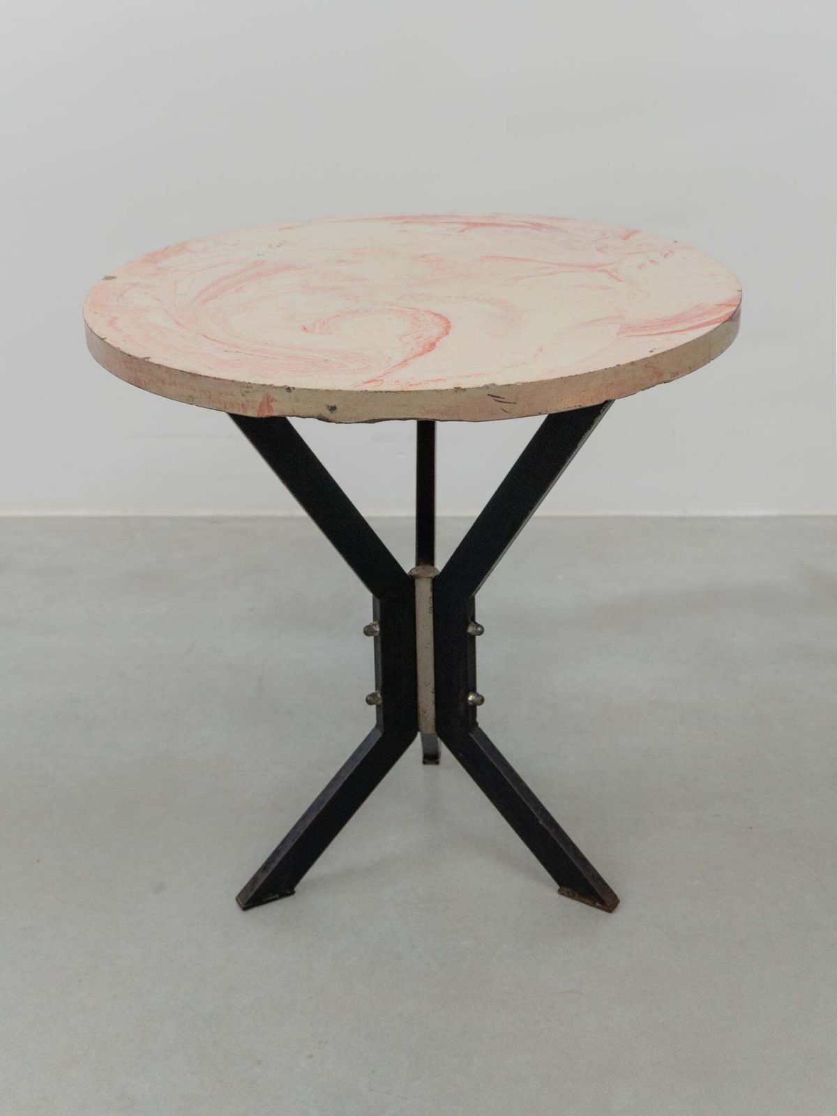 Garden Furniture Set Of Two Round Outdoor Terrace Stone Top Tables, France, 1930s photo