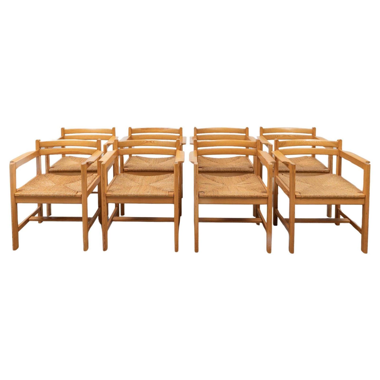 Eight Pine Arm Chairs By Børge Mogensen For Ab Karl Andersson & Söner Sweden