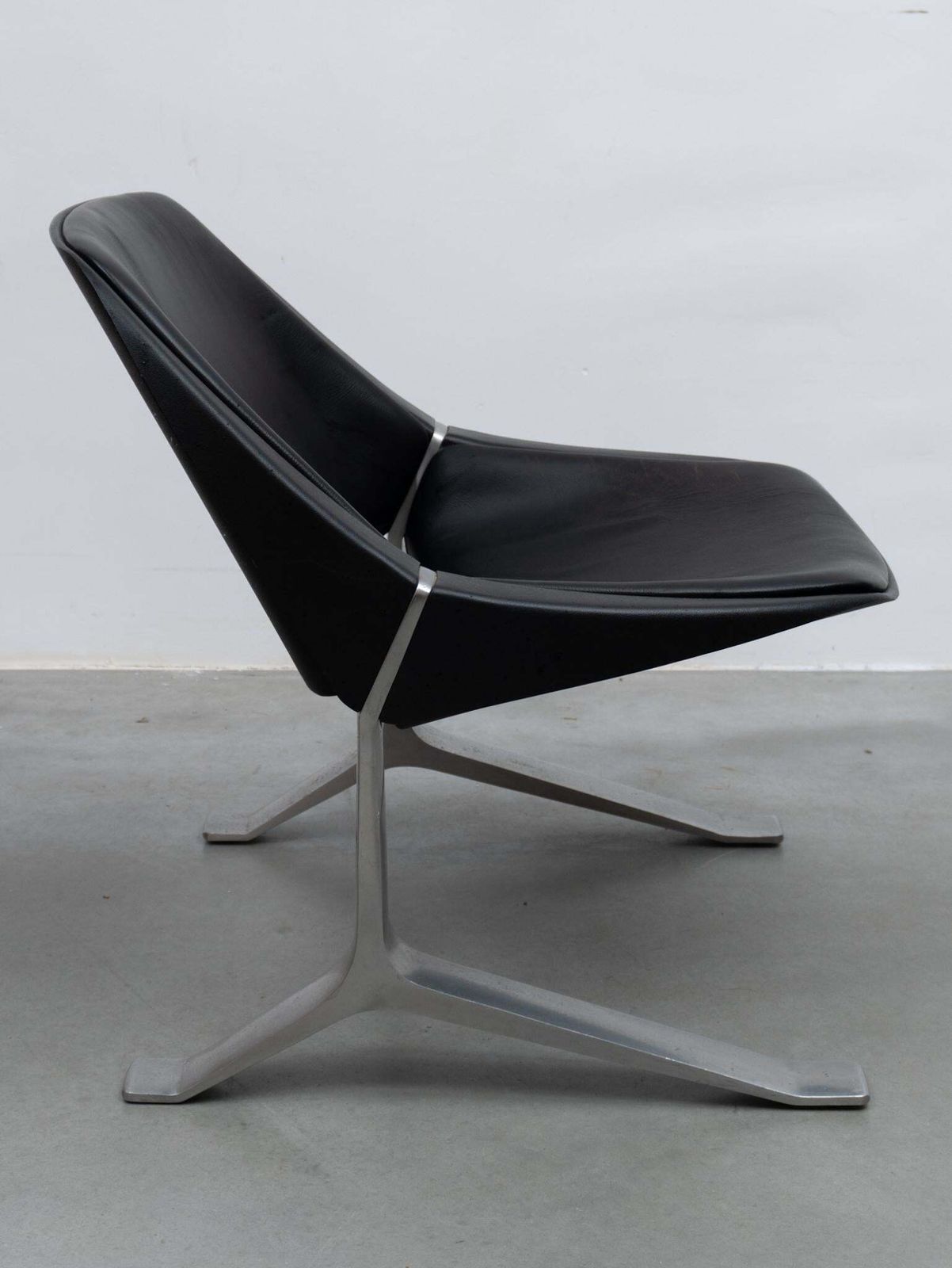 Pair Of Knut Hesterberg Lounge Black And Chrome Club Arm Chairs, Germany 1971 photo 7659.0
