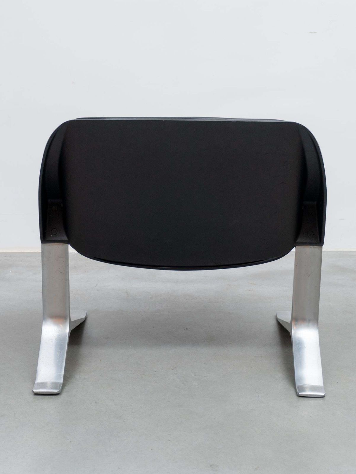 Pair Of Knut Hesterberg Lounge Black And Chrome Club Arm Chairs, Germany 1971 photo vintage