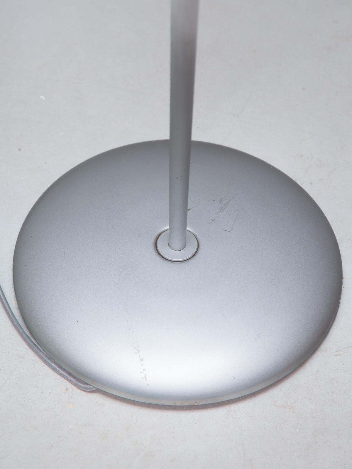Midcentury Modern Murano Due Opaline Glass Shade Floor Lamp, 1980s photo vinterior