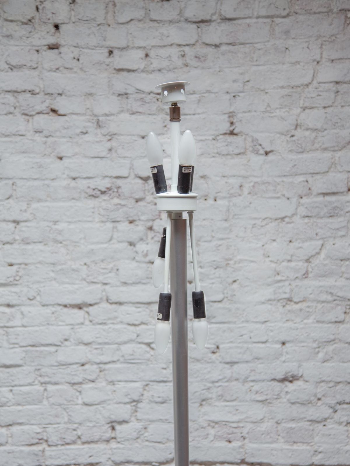 photo for sale Midcentury Modern Murano Due Opaline Glass Shade Floor Lamp, 1980s