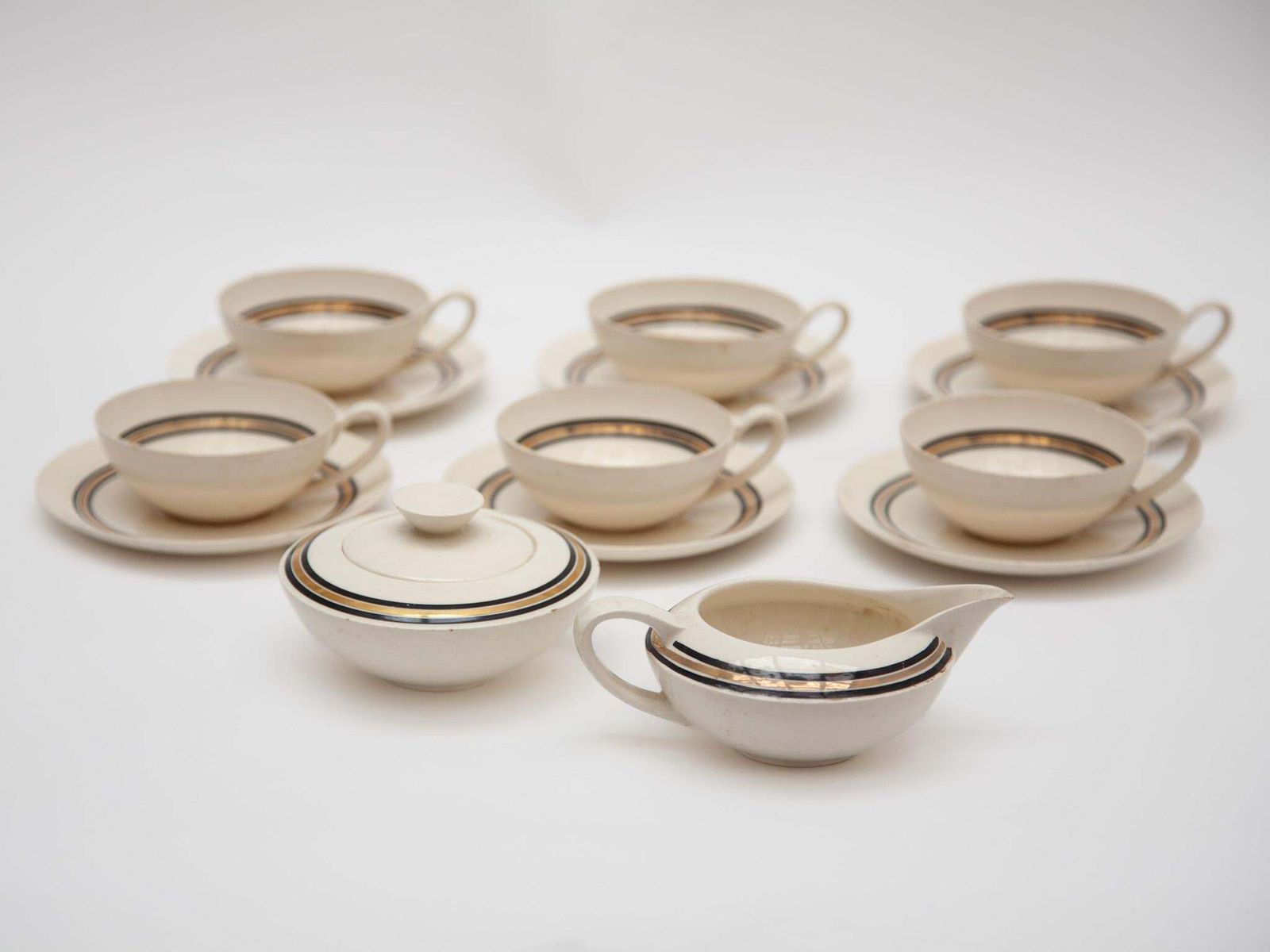 Edmond Bellefroid Tea Set By Petrus Regout Maastricht, Bauhaus, Dutch Art Deco photo vinterior
