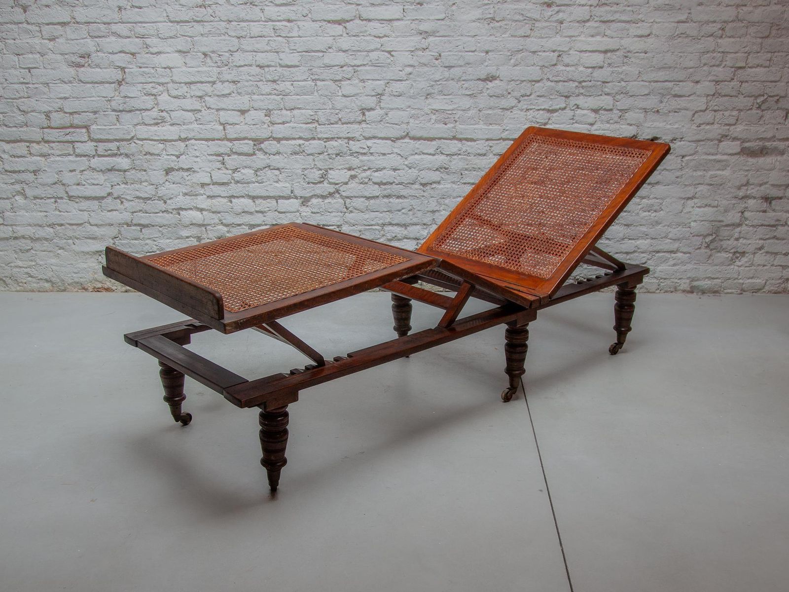 photo for sale Antique Exotic Folding & Adjustable Daybed "British Campaign Furniture" London