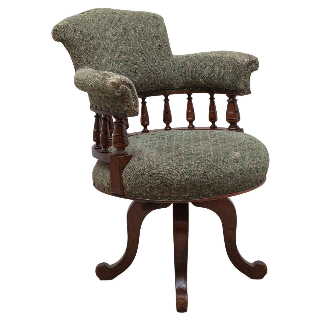 Antique Desk Swivel Captains Chair