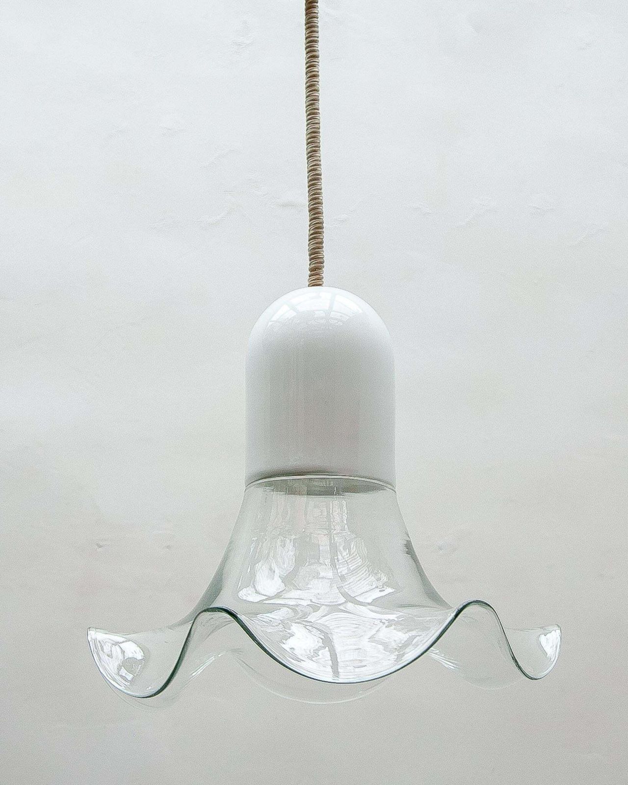 Leucos Clear And Opal Chandelier By Roberto Pamio & Renato Toso, 1970s photo Lighting